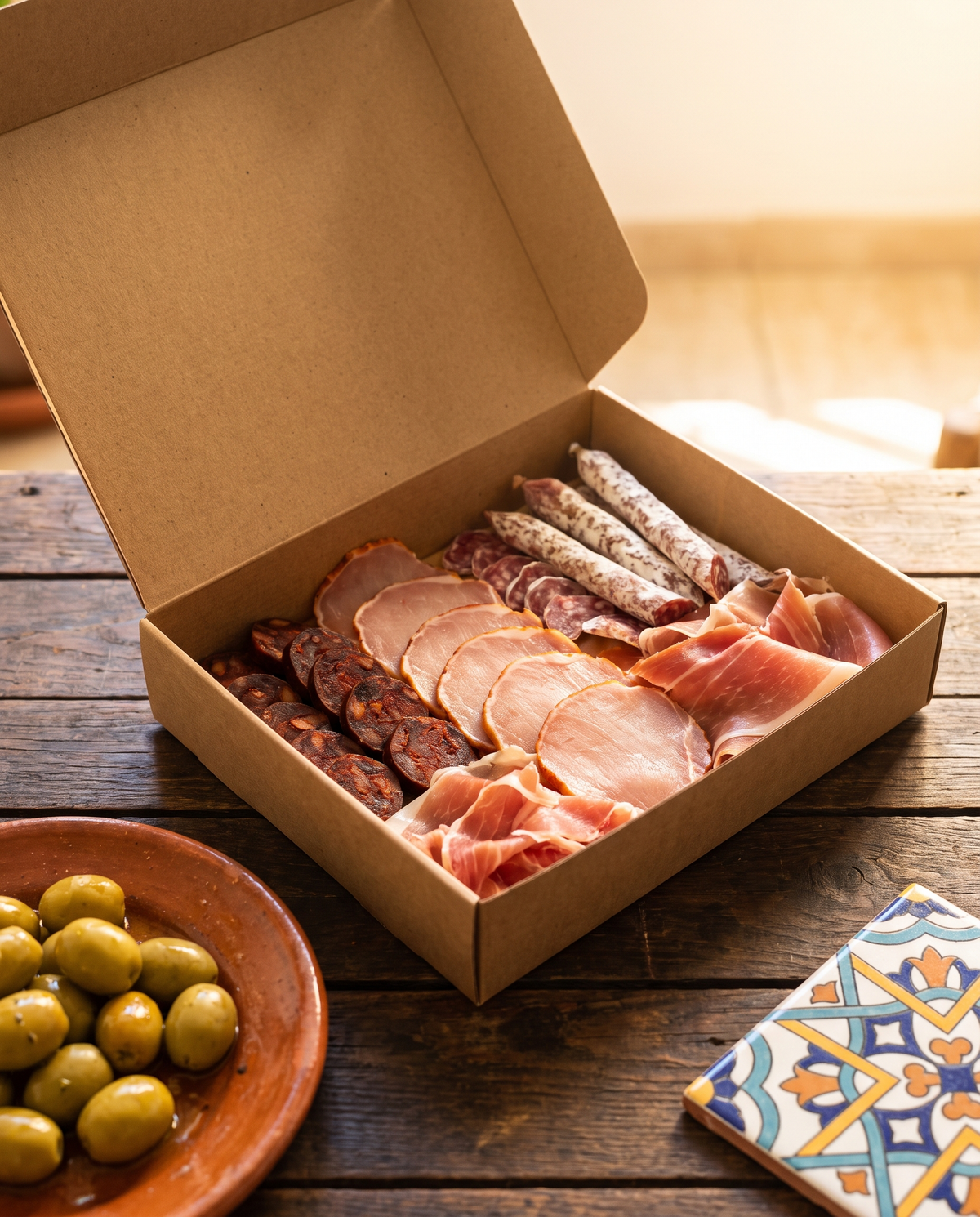 Ambiance tapas espagnole avec charcuterie ibérique