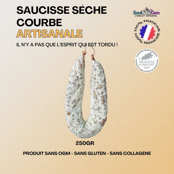 Saucisse Courbe Artisanale "Altitude" Médaillé 250g