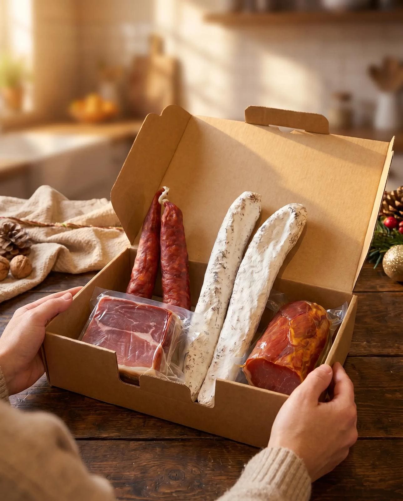 Box Ibérique – Chorizo IGP, Lomo, 1/4 Serrano IGP, Fuet Catalan