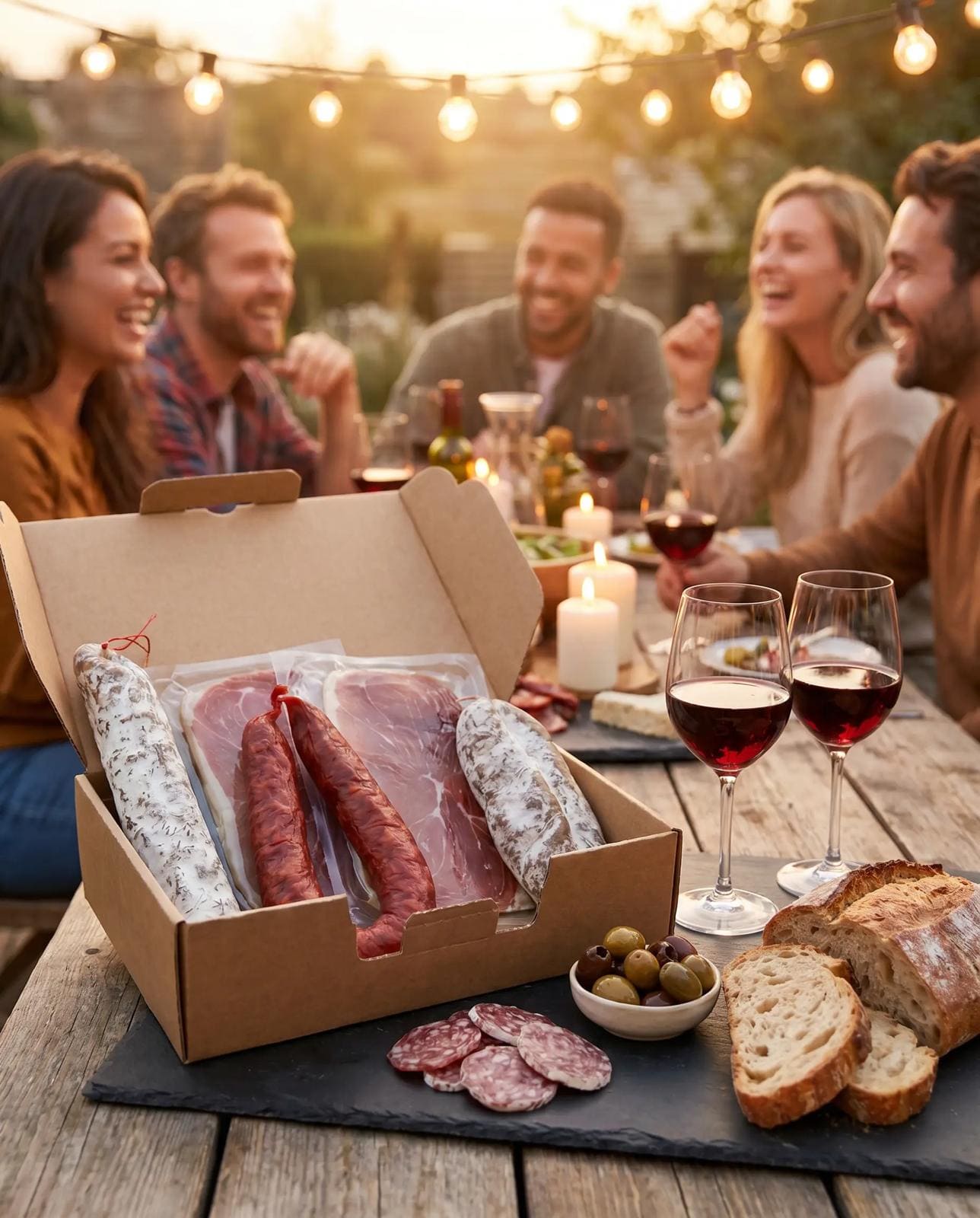 Box Apéro Caractère – Saucisson, Serrano IGP, Chorizo Fort IGP