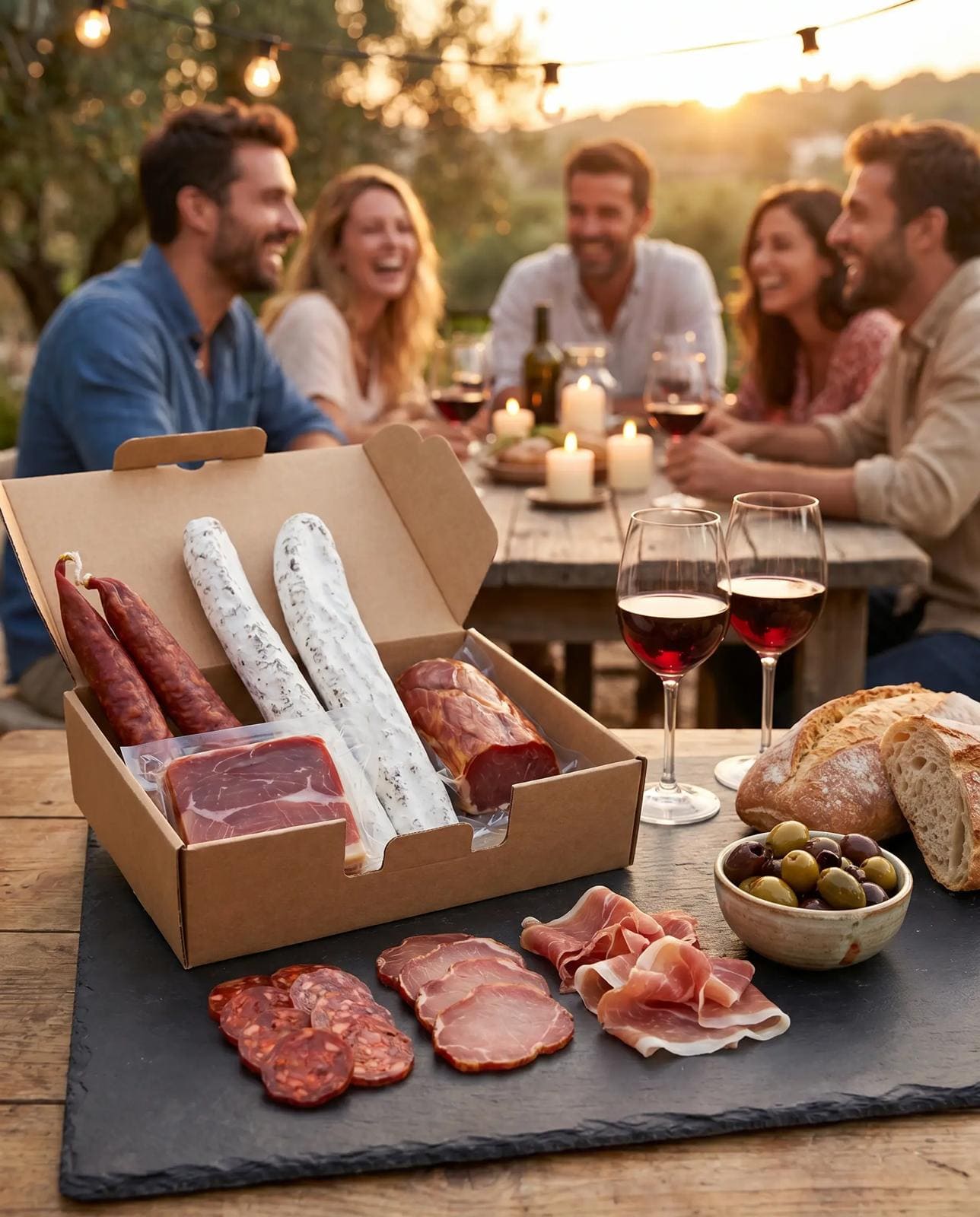 Box Ibérique – Chorizo IGP, Lomo, 1/4 Serrano IGP, Fuet Catalan