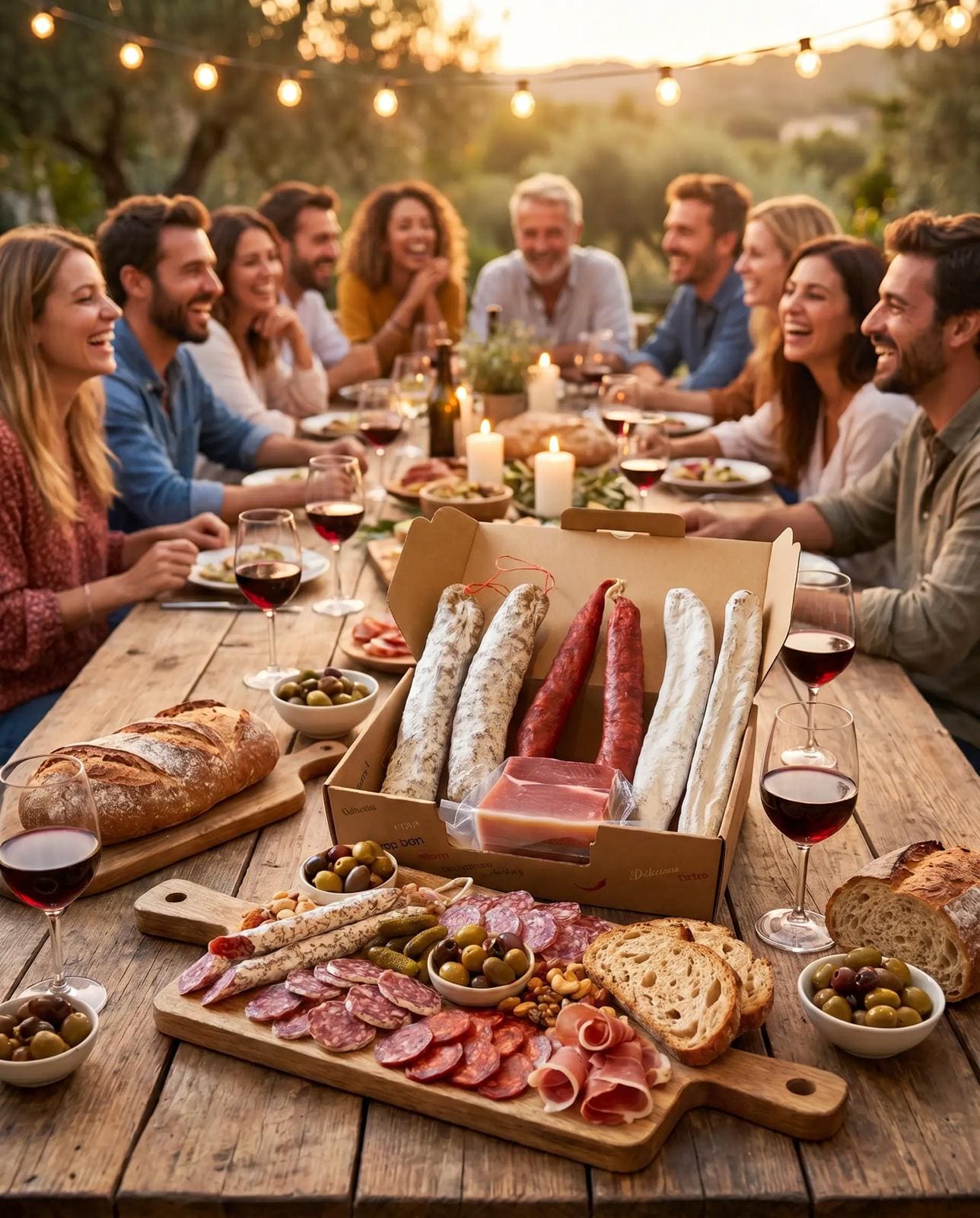 Box XXL Conviviale – 5 Charcuteries + 1/4 Jambon Serrano IGP