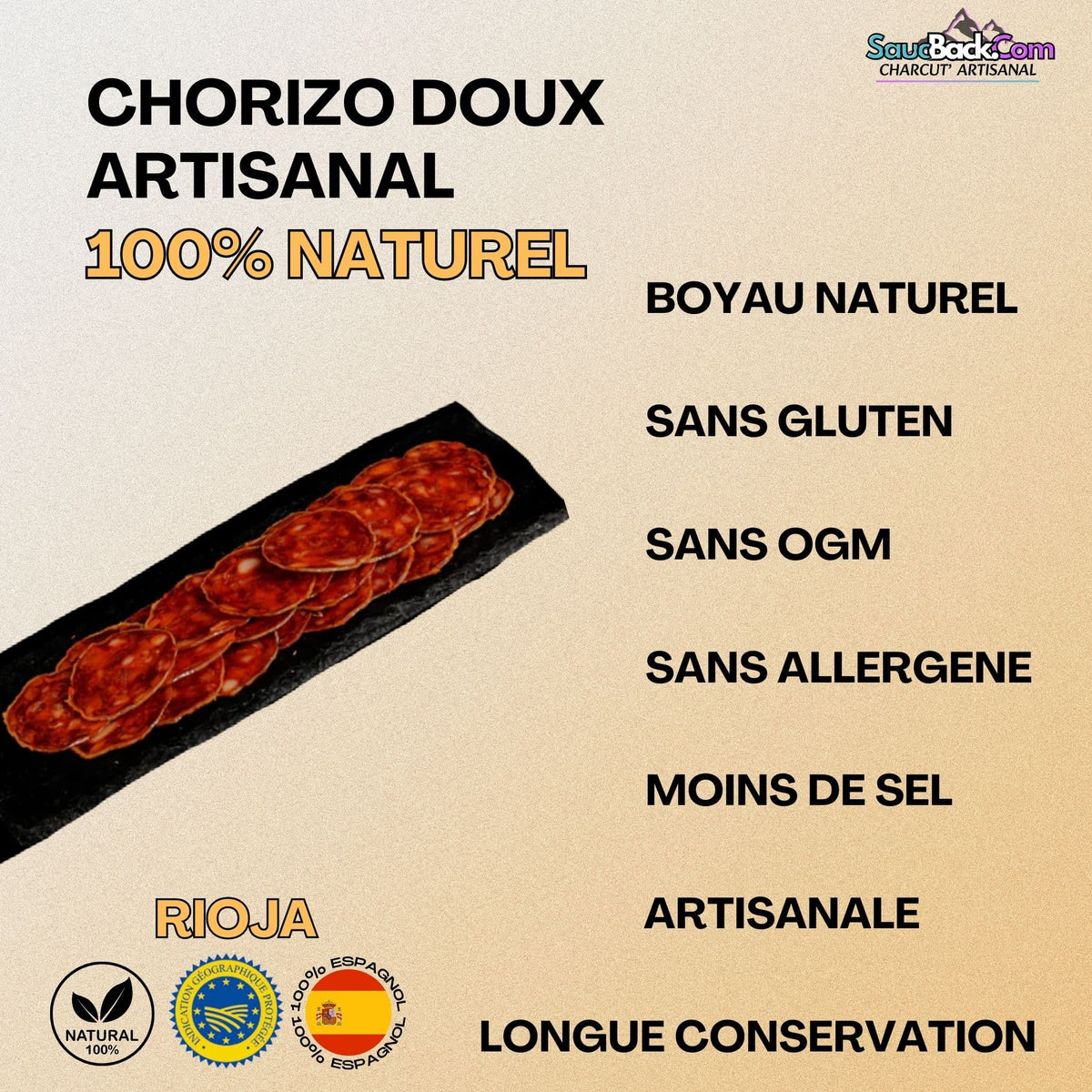 Chorizo Fort IGP 100%Naturel 280g