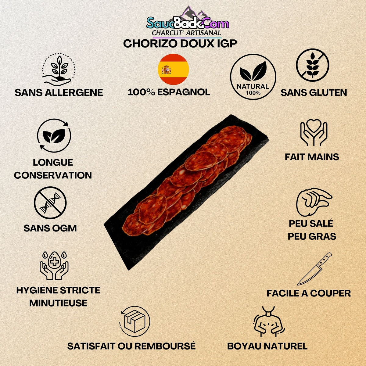 Chorizo Fort IGP 100%Naturel 280g