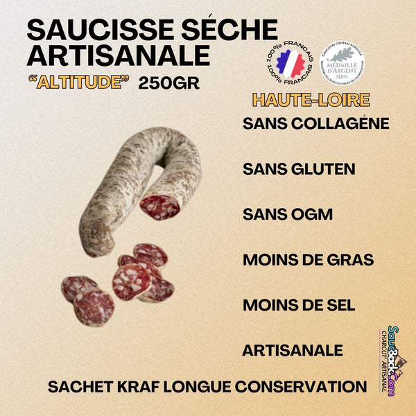 Saucisse Courbe Artisanale "Altitude" Médaillé 250g