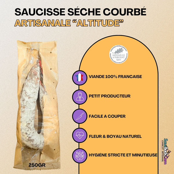 Saucisse Courbe Artisanale "Altitude" Médaillé 250g