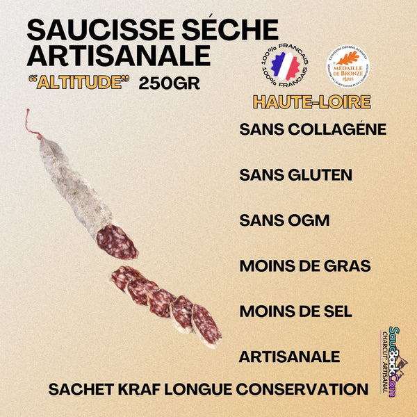 Saucisse Droite Artisanale "Altitude" Médaillé 250g