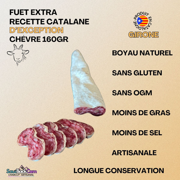 Fuet Fromage de Chèvre Catalan Artisanal Premium 160g