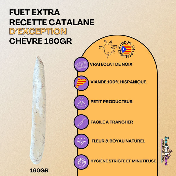 Fuet Fromage de Chèvre Catalan Artisanal Premium 160g
