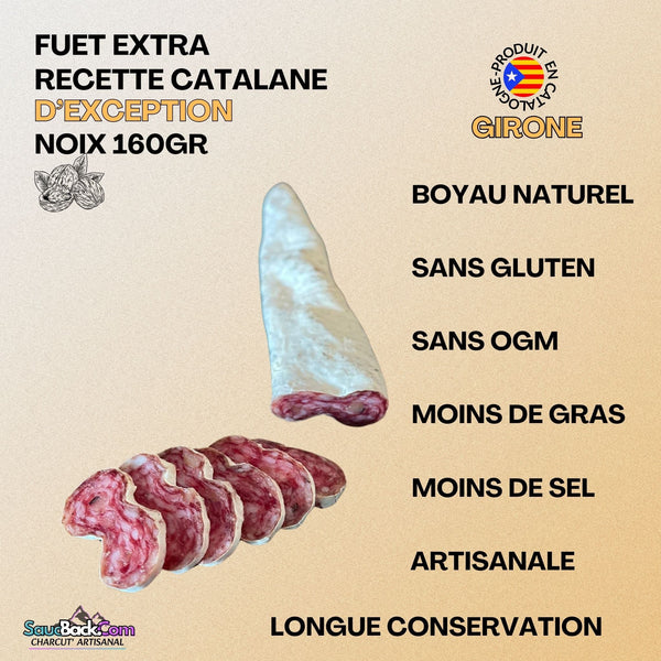 Fuet Éclat de Noix Catalan Artisanal Premium 160g