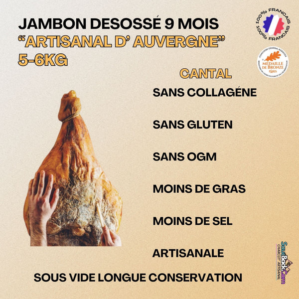 Jambon d'Auvergne IGP 9 Mois Artisanal +6kg