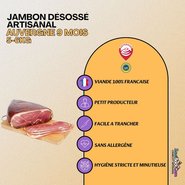 Jambon d'Auvergne IGP 9 Mois Artisanal +6kg