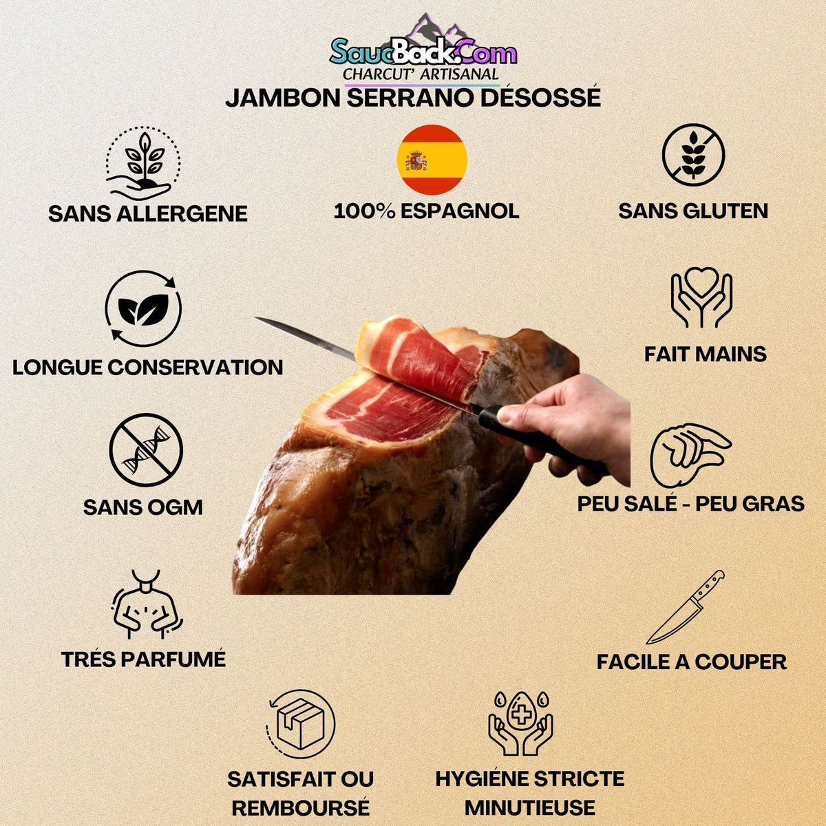 Jambon Serrano Artisanal 12-14 Mois Réserve IGP +7kg