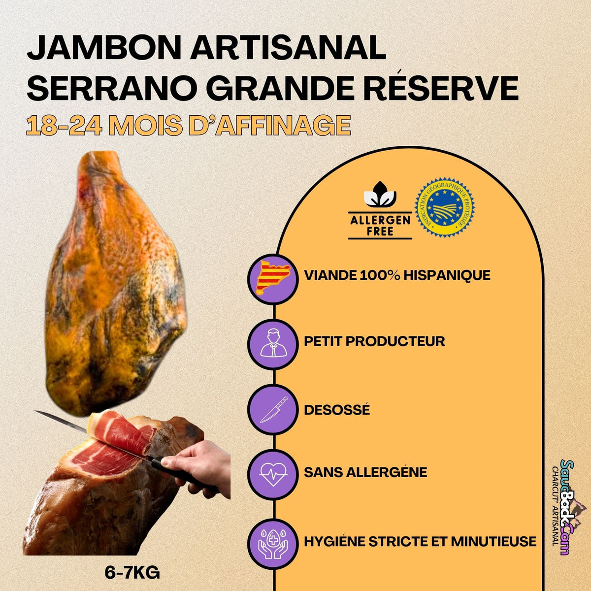 Jambon Serrano Artisanal 18-24 Mois Grande Réserve IGP +7kg