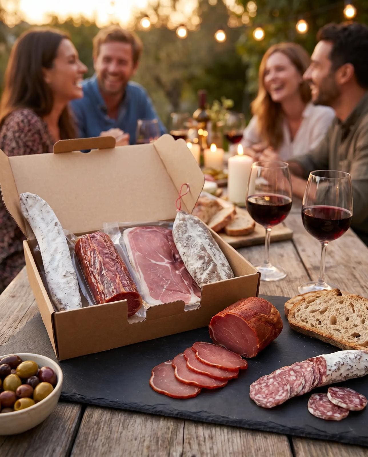 Box Charcuterie Fine – Saucisson, Lomo, Serrano IGP, Fuet Catalan