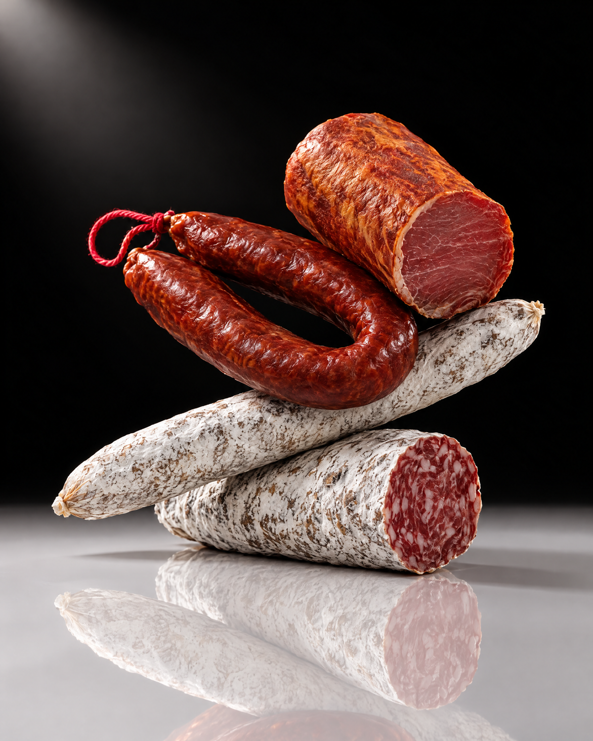Saucisson, chorizo, fuet et lomo empilés pour composer son pack – SaucBack